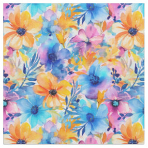 Tissu Aquarelle Tropical Floral