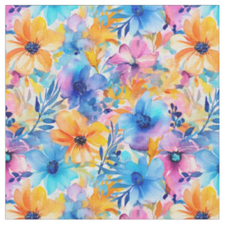 Tissu Aquarelle Tropical Floral