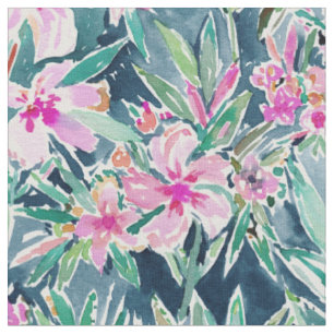 Tissu Aquarelle tropicale d'OLÉANDRE LUXURIANT florale