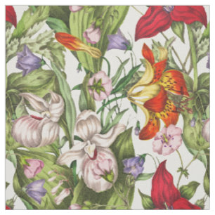 Tissu Aquarelle Vintage colorée Motif floral