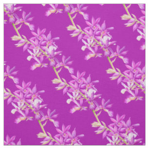 Tissu Aquarelle violette orchidée art floral