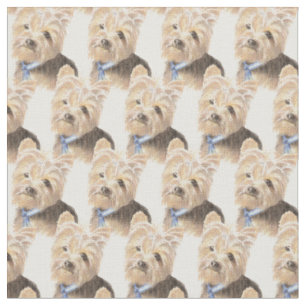 Tissu Aquarelle Yorkie Yorkshire Terrier Chien animal de