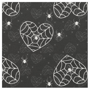 Tissu araignées à coquille à coeur halloween