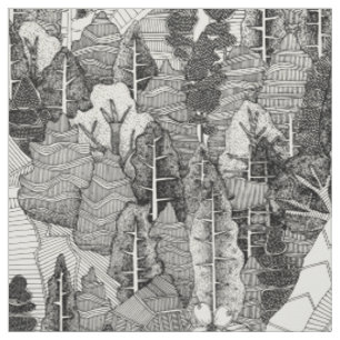 Tissu Arbres NC black Fabric