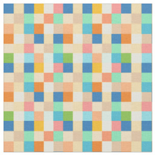 Tissu Arc-en-ciel lumineux multicolore de damier carré