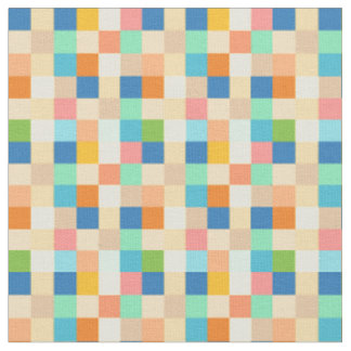 Tissu Arc-en-ciel lumineux multicolore de damier carré