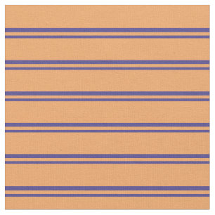Tissu Ardoise foncée Bleu et Brown lignes de couleur Mot