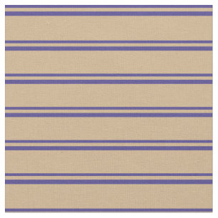 Tissu Ardoise foncée Bleu & Tan Colorées Lignes