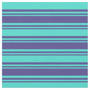 Tissu Ardoise foncée Bleu & Turquoise Lignes de couleur
