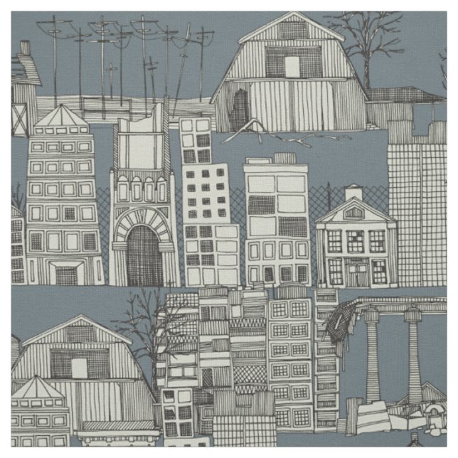 Tissu ardoise toile dystopian (Échantillon)