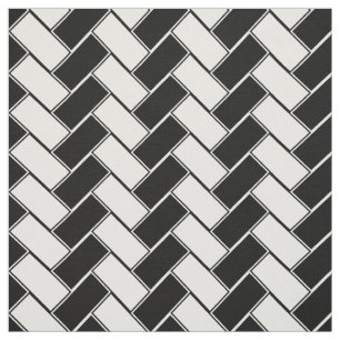Tissu Arête de hareng noire et blanche