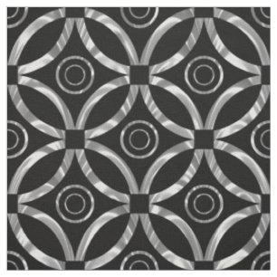 Tissu Argent métallique moderne et Motif géométrique noi