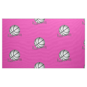 Tissu argenté et rose de basket-ball par la cour