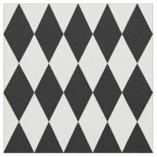 Tissu Arlequin Motif de diamants noir et blanc