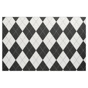 Tissu Arlequin Motif Jacquard noir et blanc