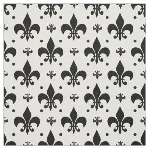 Tissu Arrière - plan blanc Fleur-de-lis Motif design