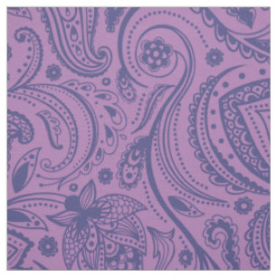 Tissu Arrière - plan bleu floral bleu marine Paisley-Cus