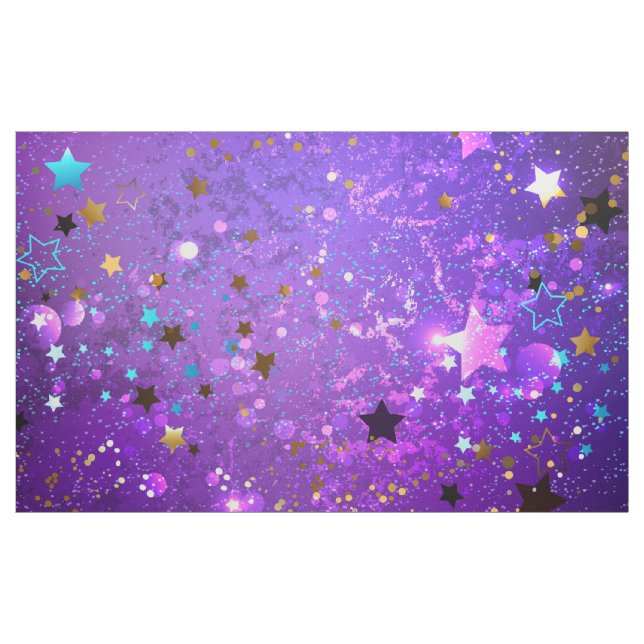 Tissu Arrière - plan de feuille violet avec étoiles (Yard)