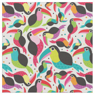 Tissu arrière - plan exotique d'oiseau de toucan du