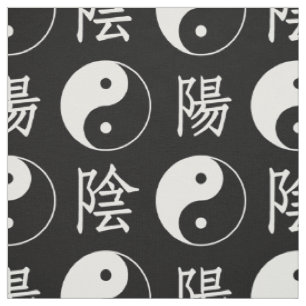 Tissu Arrière - plan noir Motif chinois Yinyang