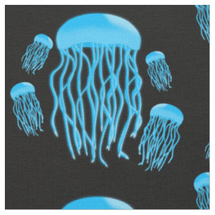 Tissu Arrière - plan rougeoyant bleu au néon de noir d