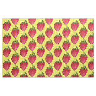 Tissu Arrosage de fraise juteuse motif d'aquarelle de fr