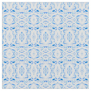 Tissu Art abstrait acrylique bleu blanc prismatique
