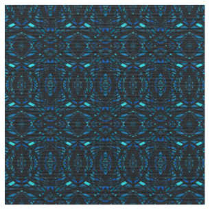 Tissu Art abstrait acrylique bleu noir prismatique