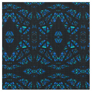 Tissu Art Abstrait Gouache Bleu Noir Spectroscopique