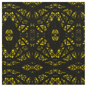 Tissu Art Abstrait Gouache Jaune Noir Spectroscopique