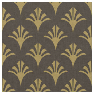 Tissu Art Déco Motif 02 - Déco Gold sur Deco Black