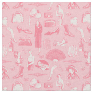 Tissu art déco rose années 1920 flapper glamor feminine