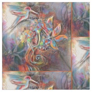 Tissu Art doux de pastels de vol de colibri