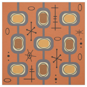 Tissu Art Géométrique de l'ère spatiale Brûlé Orange
