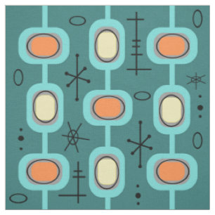 Tissu Art géométrique de l'ère spatiale Turquoise