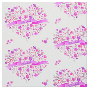 Tissu Art nommé pourpre d'aquarelle de rose de coeur de