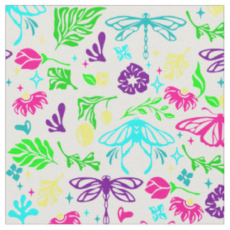 Tissu art nouveau butterfly dragonfly antique floral