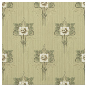 Tissu Art Nouveau Mission Style Fleur blanche Motif