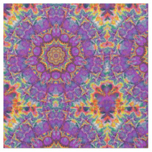 Tissu Art pourpre de kaléidoscope d'arc-en-ciel de fleu