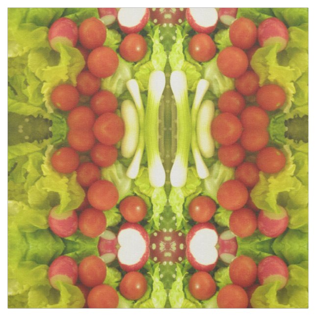 Tissu Artisanal Motif Légumes en Salade (Échantillon)