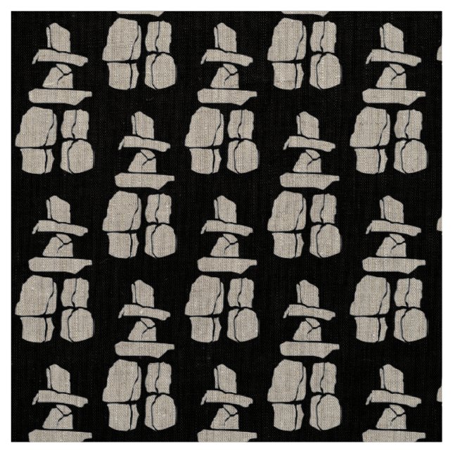 Tissu artistique inuit Vancouver Inukshuk Tissus L (Échantillon)