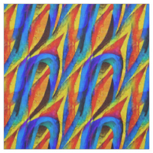 Tissu Artistique norvégien peint à la main bleu abstrait