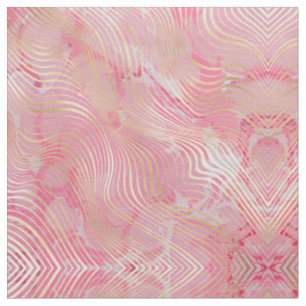 Tissu Artsy moderne rose or rayures courbes Marbre