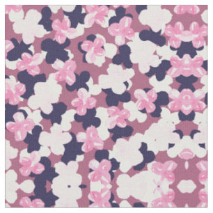 Tissu Artsy rose marine bleu aquarelle motif floral