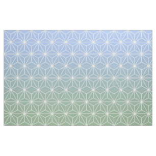 Tissu Asanoha bleu et vert (grande échelle)