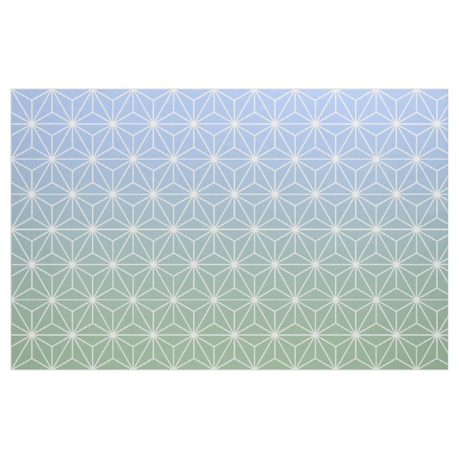 Tissu Asanoha bleu et vert (grande échelle) (Fat Quarter)