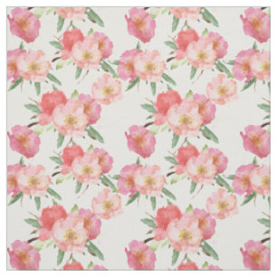 Tissu Assez le rose fleurit le jardin d'aquarelle