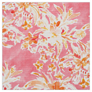 Tissu ATTEINTE de floral sauvage rose
