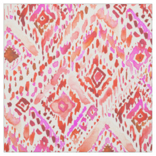 Tissu AUCUNE aquarelle tribale rose rouge de BULLSH