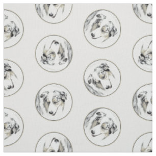 Tissu Australian Shepherd Peinture Blue Merle Dog Art